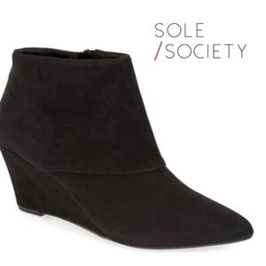 Sole Society Pointed Toe Wedge Bootie